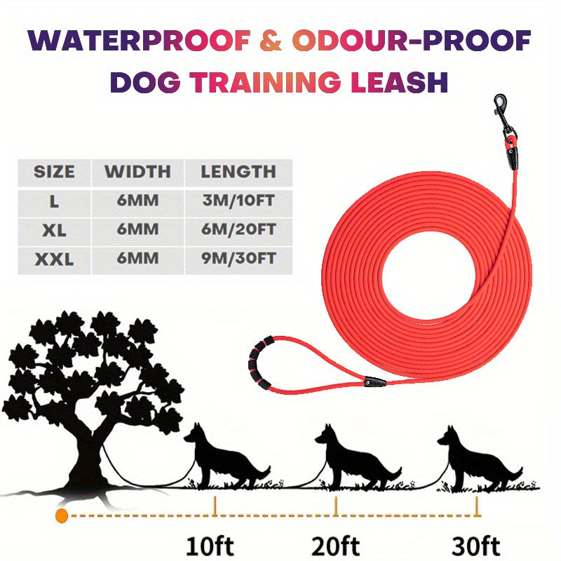 Laisse Longue Étanche et Ultra-Résistante pour Chien – Spéciale Entraînement, Plage, Randonnée & Dressage