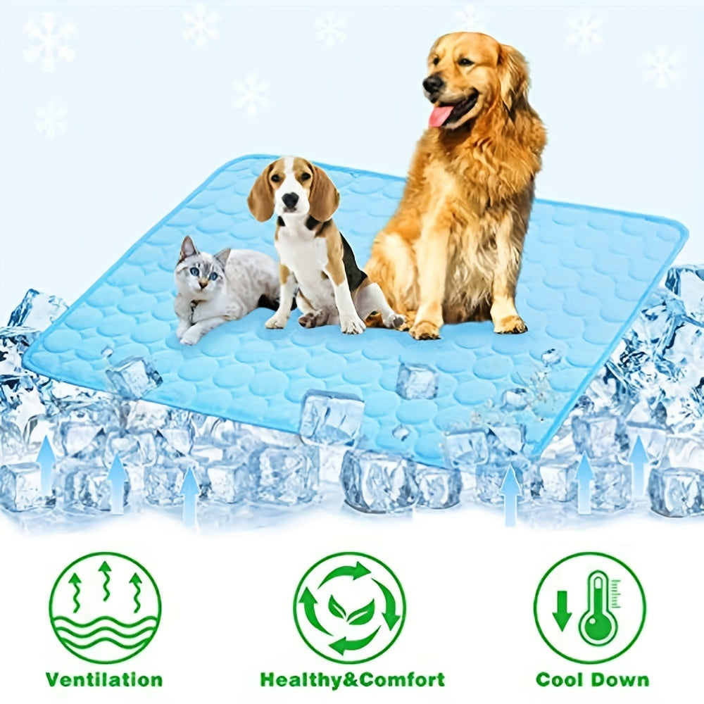 Tapis Rafraîchissant pour Chien BEIYU PET – Lit d'Été Autorefroidissant avec Gel Rafraîchissant – Tissu Polyester Résistant – Design Carré Confortable pour Chiens de Petite à Moyenne Taille