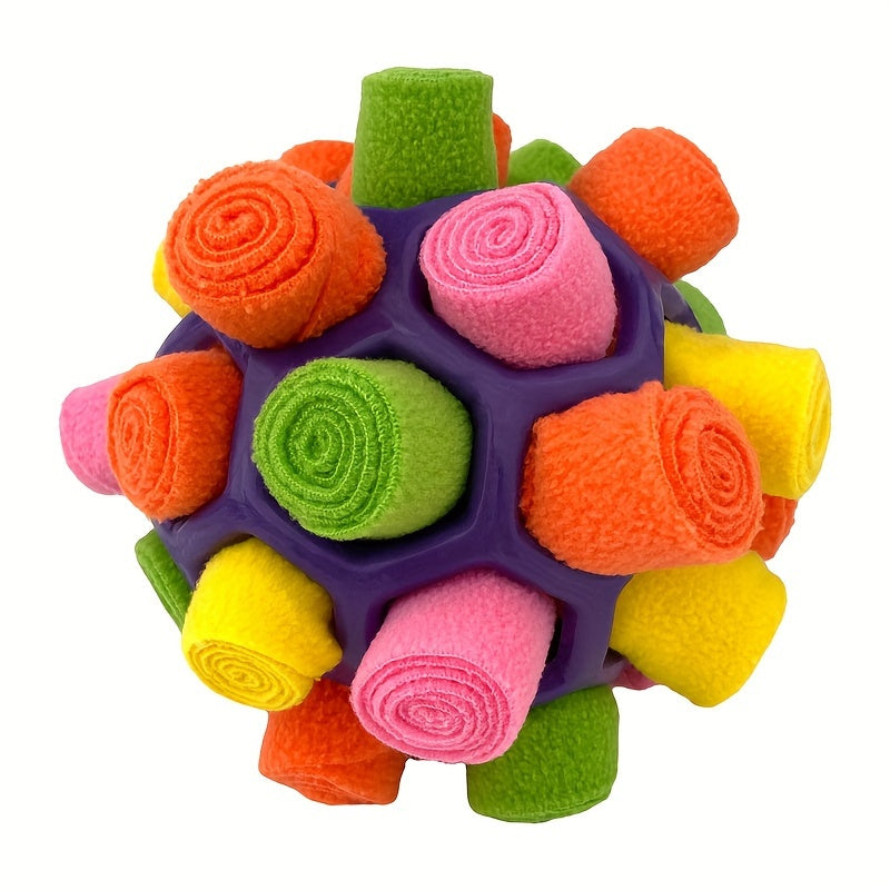Jouet Interactif en Peluche pour Chien – Balle à Friandises, Jeu de Flair, Mâchouille & Nettoyage des Dents