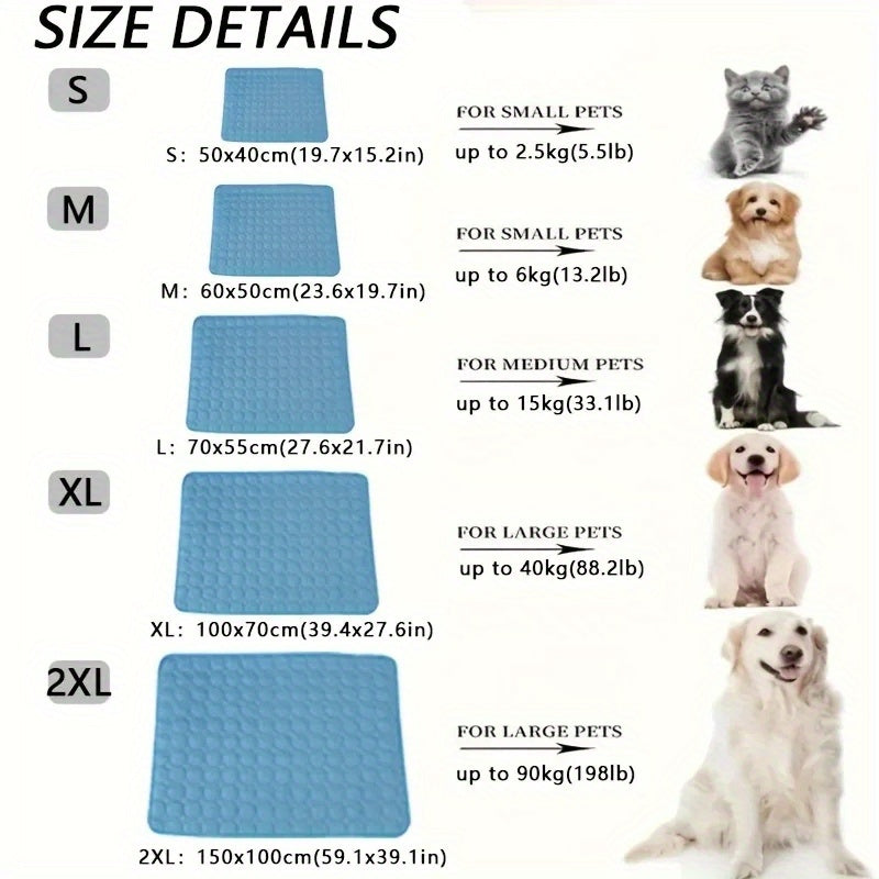 Tapis Rafraîchissant pour Chien BEIYU PET – Lit d'Été Autorefroidissant avec Gel Rafraîchissant – Tissu Polyester Résistant – Design Carré Confortable pour Chiens de Petite à Moyenne Taille