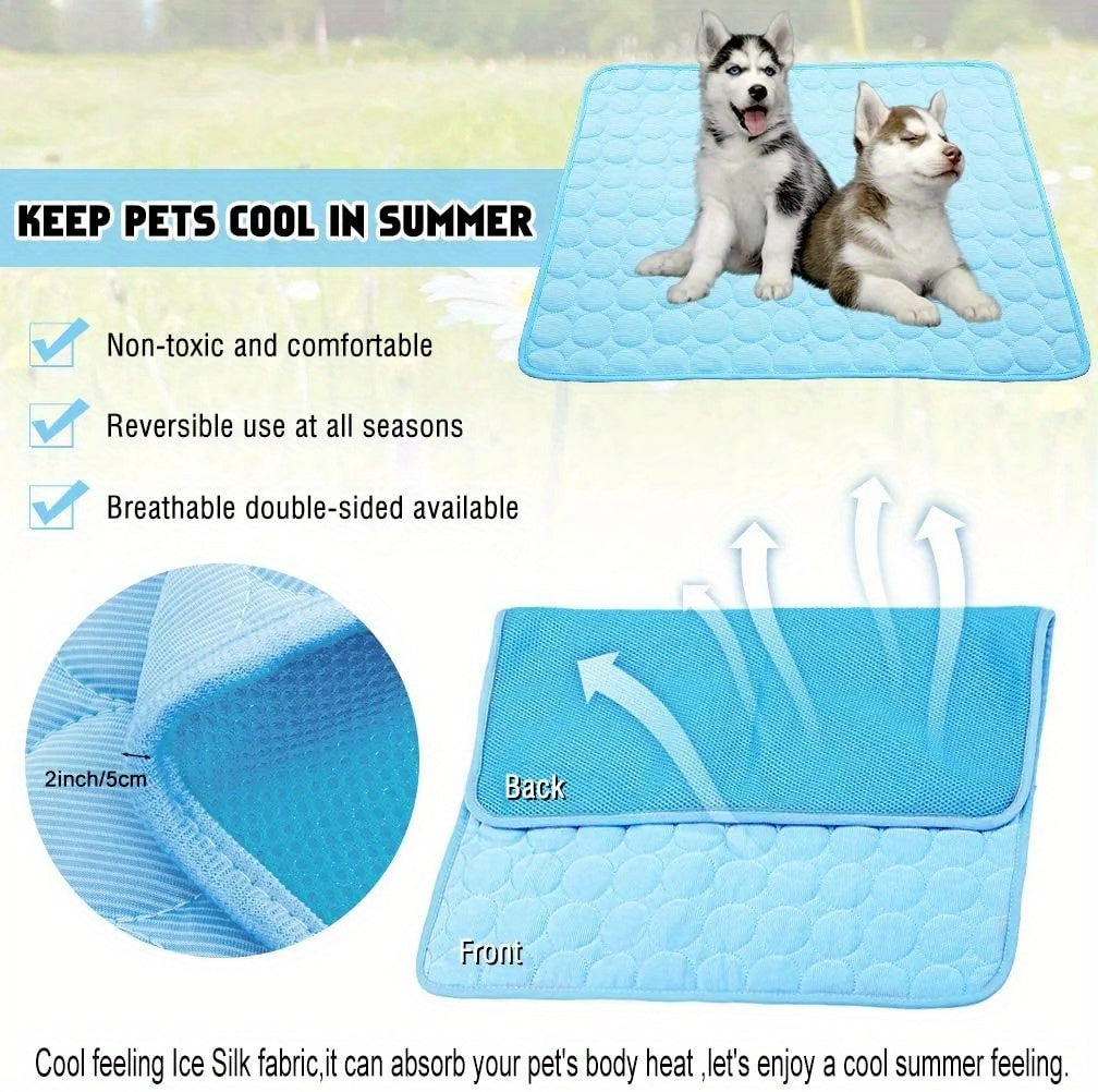 Tapis Rafraîchissant pour Chien BEIYU PET – Lit d'Été Autorefroidissant avec Gel Rafraîchissant – Tissu Polyester Résistant – Design Carré Confortable pour Chiens de Petite à Moyenne Taille