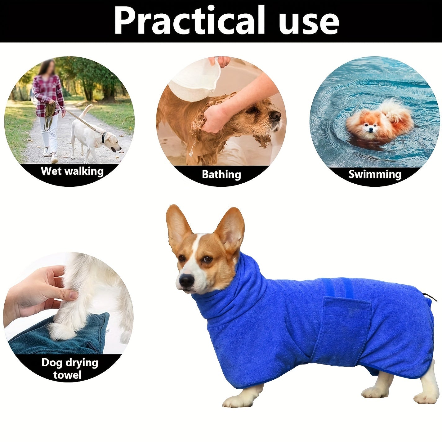Peignoir de Séchage en Microfibre pour Chien – Ultra-Absorbant & Séchage Rapide