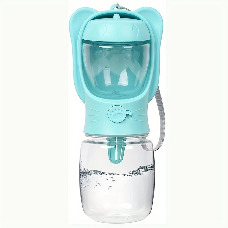 Gourde de Voyage 2-en-1 pour Chien et Chat – Distributeur d’Eau + Compartiment à Nourriture Intégré