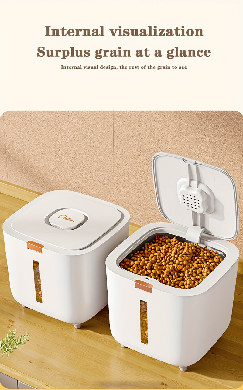 Conteneur Hermétique de Rangement pour Croquettes – Seau de Stockage Anti-Humidité & Anti-Insectes avec Support Antidérapant