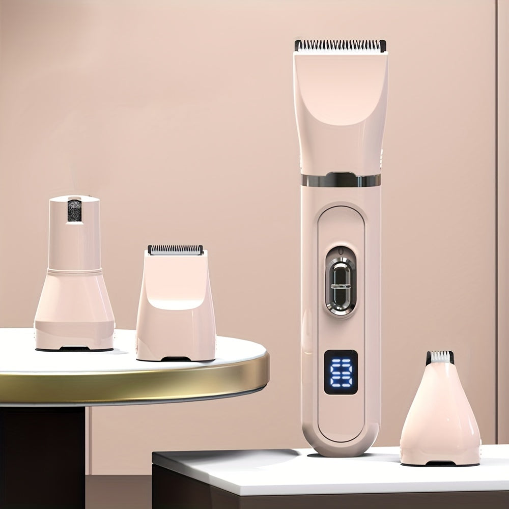 Tondeuse Électrique 4-en-1 pour Chiens et Chats – Kit de Toilettage Silencieux Rechargeable USB – Rasoir pour Animaux à Faible Bruit – Idéal pour Petits et Moyens Chiens et Chats