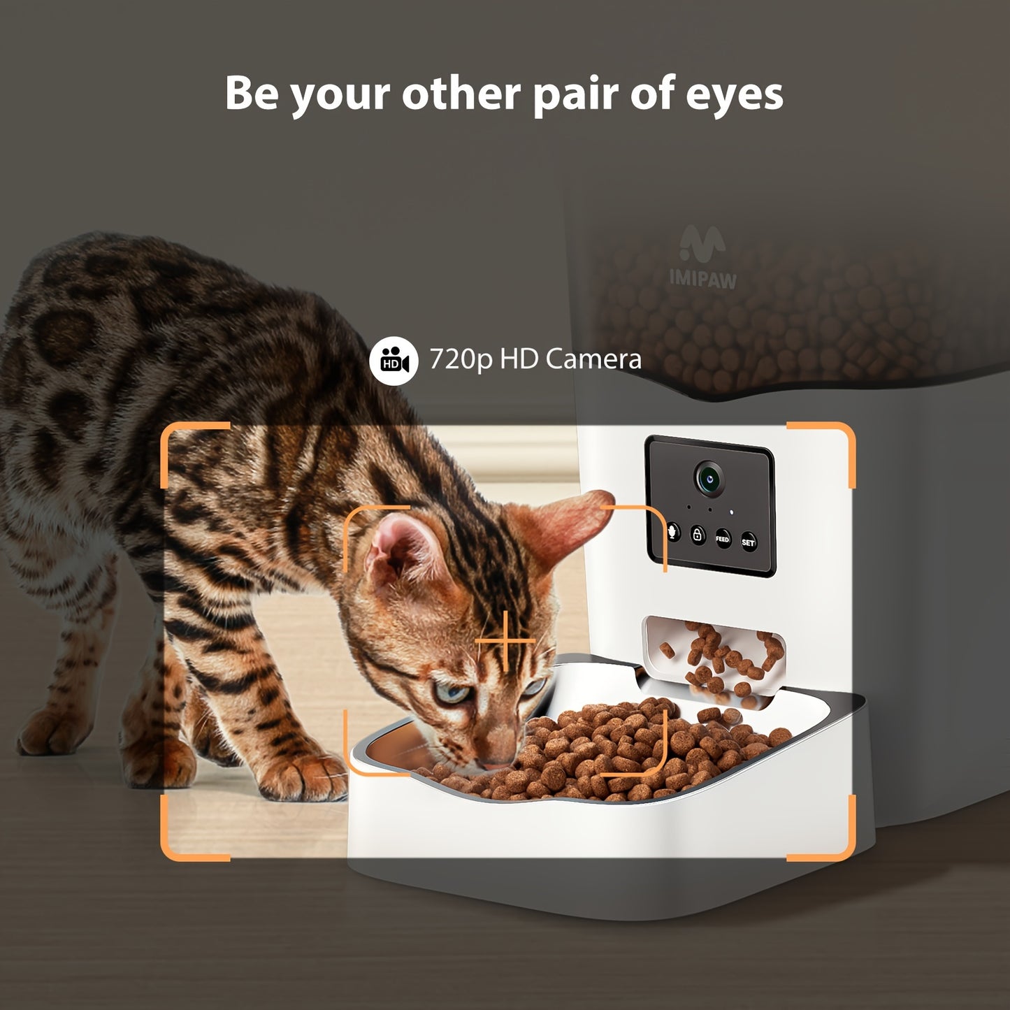 Distributeur Automatique de Nourriture pour Animaux avec Caméra – 3L – Connecté Wi-Fi avec Contrôle à Distance – Enregistreur Vocal 10s – Gamelle Inox – Pour Chats et Chiens d’Intérieur