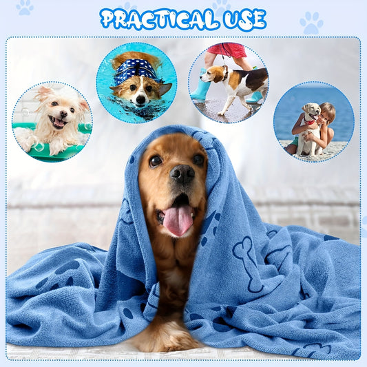 Serviette pour Chien et Chat – Serviette de Bain Absorbante en Microfibre – Séchage Rapide – Idéale pour Chiens Moyens, Chiots et Chats – Produit de Toilette pour Animaux