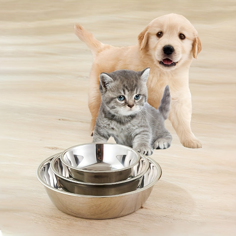 Set de Gamelles en Acier Inoxydable Antidérapant – Pour Chiens Petits, Moyens & Grands