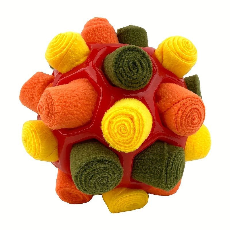 Jouet Interactif en Peluche pour Chien – Balle à Friandises, Jeu de Flair, Mâchouille & Nettoyage des Dents