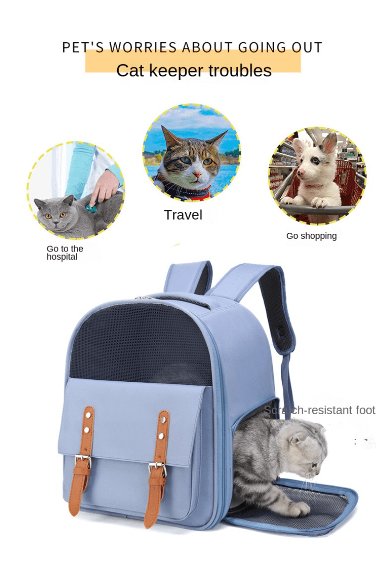 Sac à Dos Respirant pour Chats et Petits Chiens – Grande Capacité & Confort Optimal
