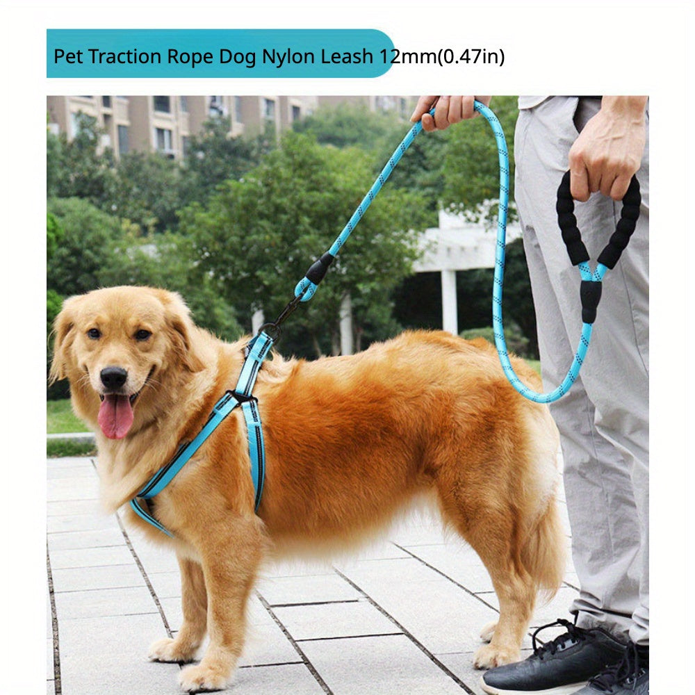 Laisse en Nylon Renforcée pour Chien – Corde Ronde Réfléchissante, Épaissie et Allongée – Laisse de Traction pour Chiens Moyens et Grands