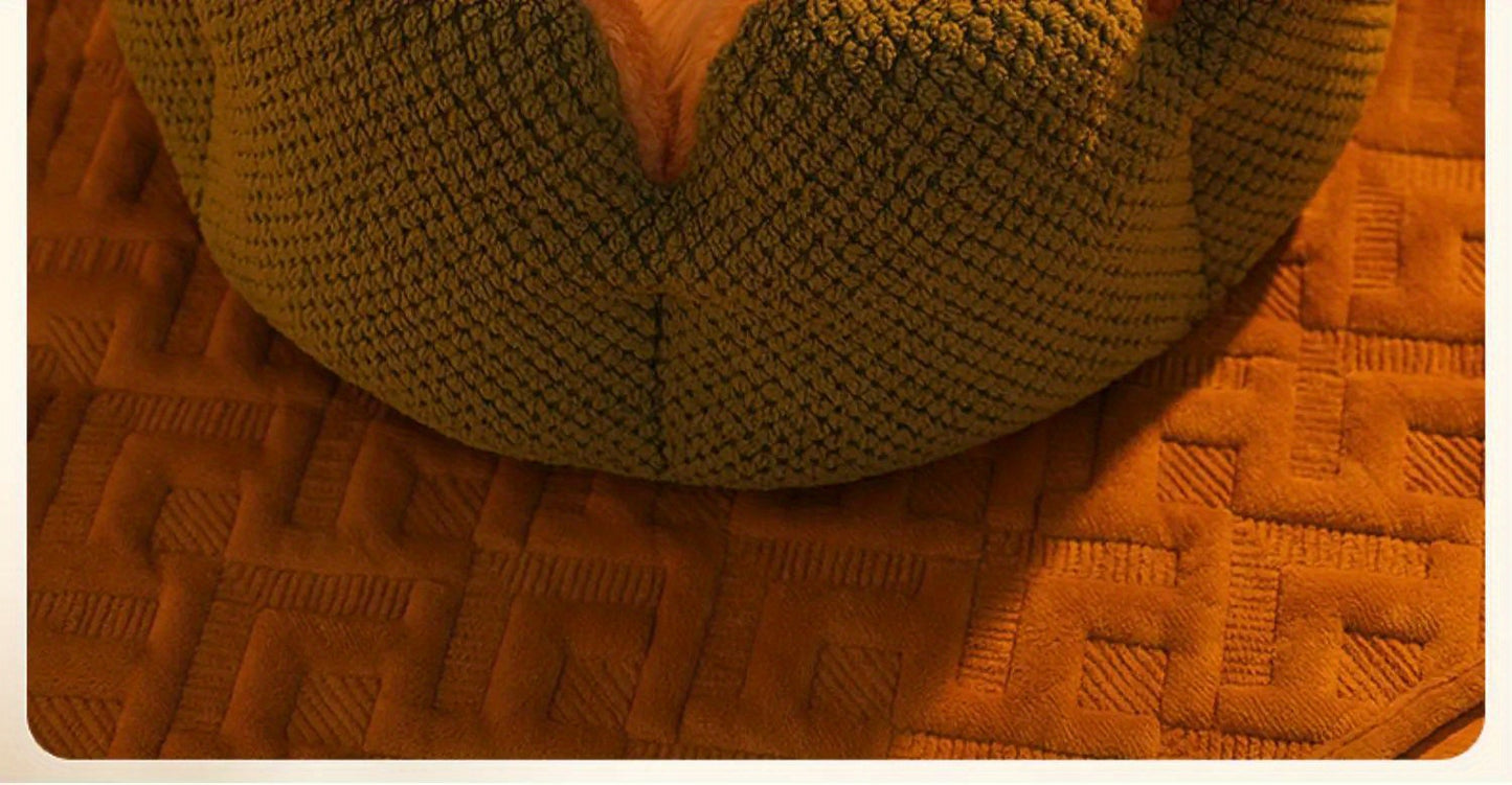 Coussin Douillet en Forme de Fleur pour Chat ou Chiot – Panier Rond en Peluche, Moelleux et Chaleureux pour l’Hiver