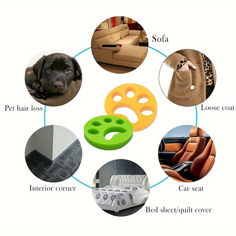 Lot de 2 Attrape-Poils pour Lave-Linge et Sèche-Linge – Éliminateur Réutilisable de Poils de Chat et de Chien pour le Lavage du Linge
