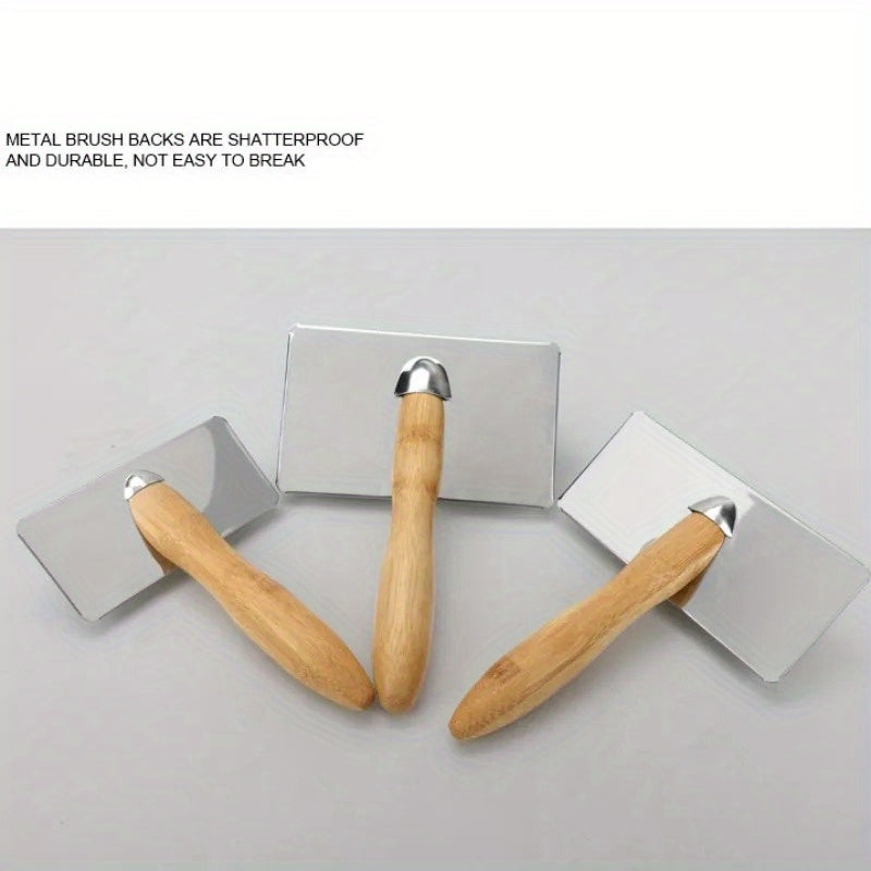 Kit de Brosses de Toilettage pour Chien & Chat – Manche en Bois Massif, Peigne Démêlant Inox & Brosse de Massage