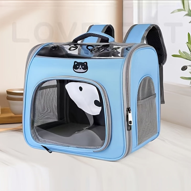 Sac à Dos de Transport pour Animaux – Maille Respirante, Grande Capacité – Sac Pliable et Portable pour Chats et Chiens – Fermeture Éclair Sécurisée