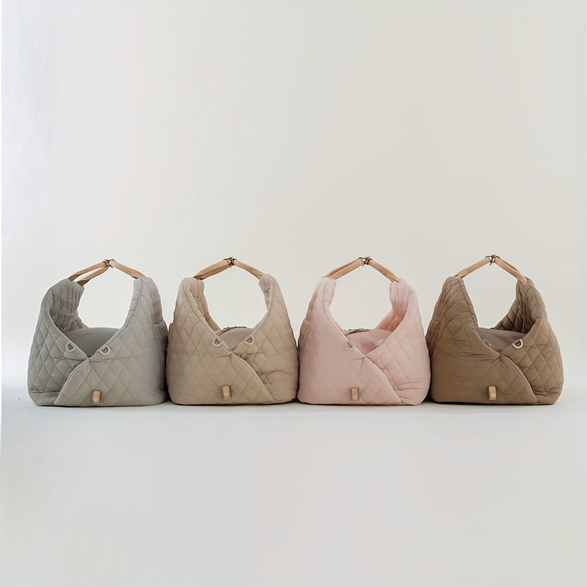Siège Auto Matelassé pour Animaux – Coloris Gris Clair – Transporteur Sécurisé en Polyester Résistant avec Laisse Intégrée, Sangles de Sécurité et Appui-Tête Ajustable – Pour Chiens et Chats