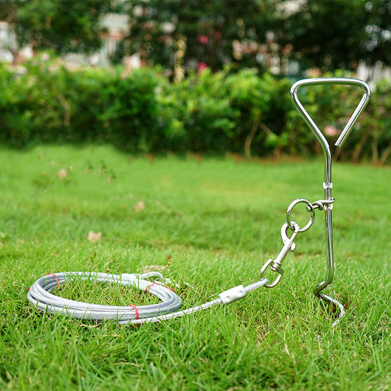 Piquet d’Ancrage en Acier Renforcé pour Chien – Fixation Sécurisée en Extérieur avec Design Tire-Bouchon