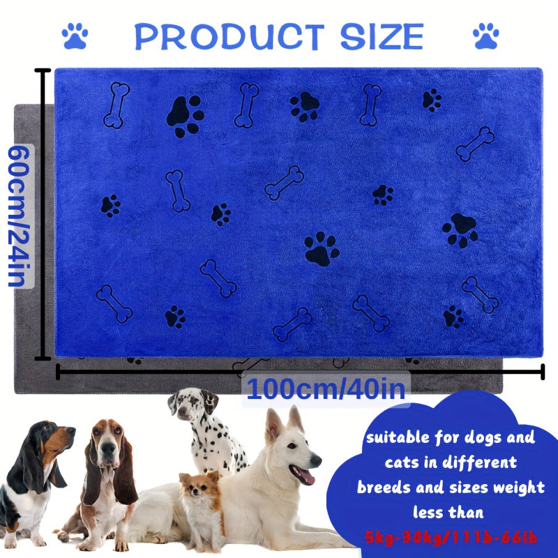 Serviette pour Chien et Chat – Serviette de Bain Absorbante en Microfibre – Séchage Rapide – Idéale pour Chiens Moyens, Chiots et Chats – Produit de Toilette pour Animaux