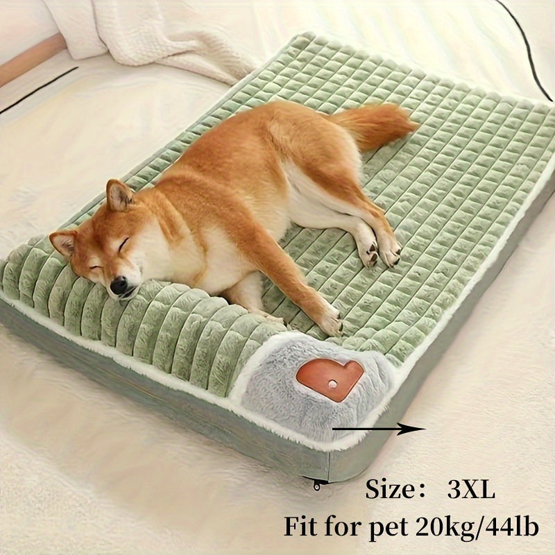 Tapis de Couchage pour Chien – 1 Pièce – Coussin Universel Toutes Saisons pour Niche ou Panier – Matelas Douillet avec Housse Amovible et Lavable – Soutien Doux pour la Colonne Vertébrale