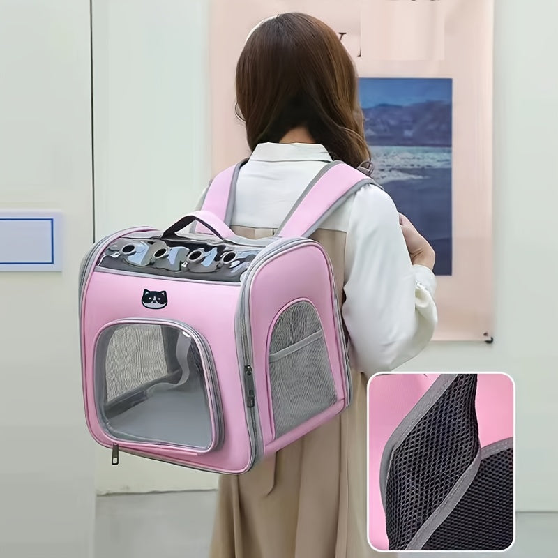 Sac à Dos de Transport pour Animaux – Maille Respirante, Grande Capacité – Sac Pliable et Portable pour Chats et Chiens – Fermeture Éclair Sécurisée