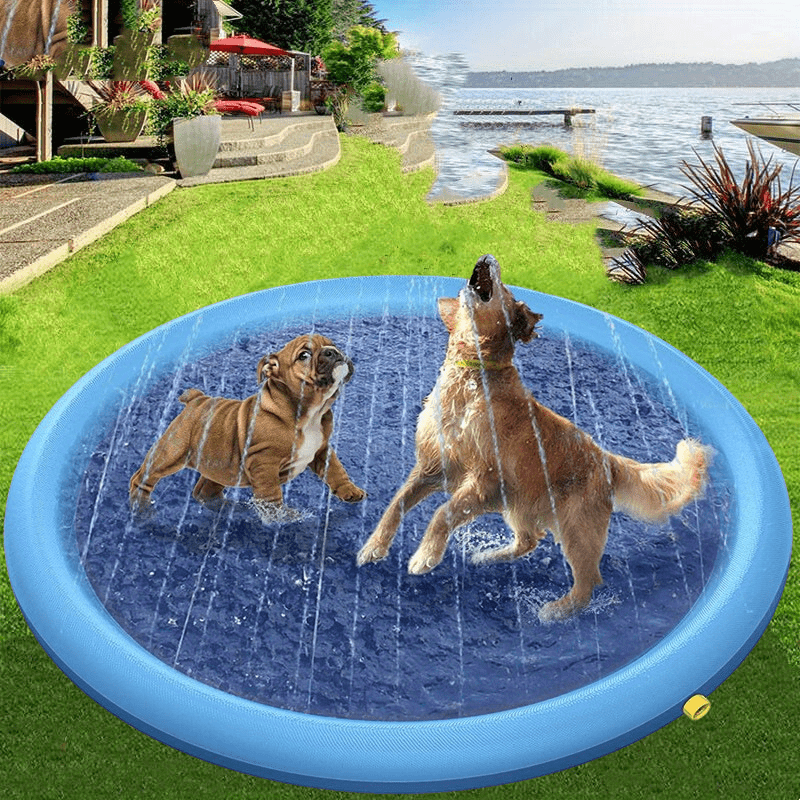 Tapis de Jeu Aquatique pour Animaux – Piscine de Bain pour Chien – Bassin Estival Épais et Résistant – Jouet d’Eau Extérieur pour l’Été