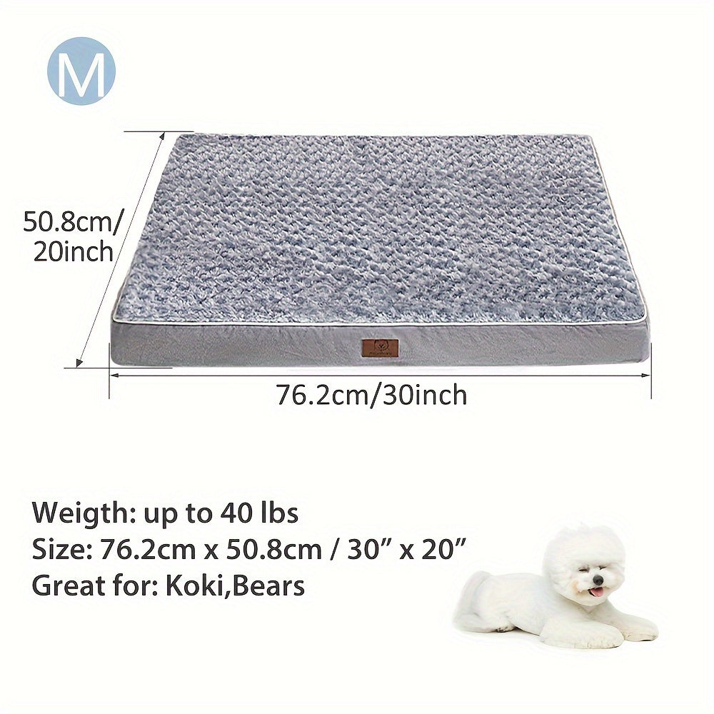 Lit Orthopédique Gris pour Chien – Canapé Matelassé à Mémoire de Forme avec Housse Imperméable Amovible