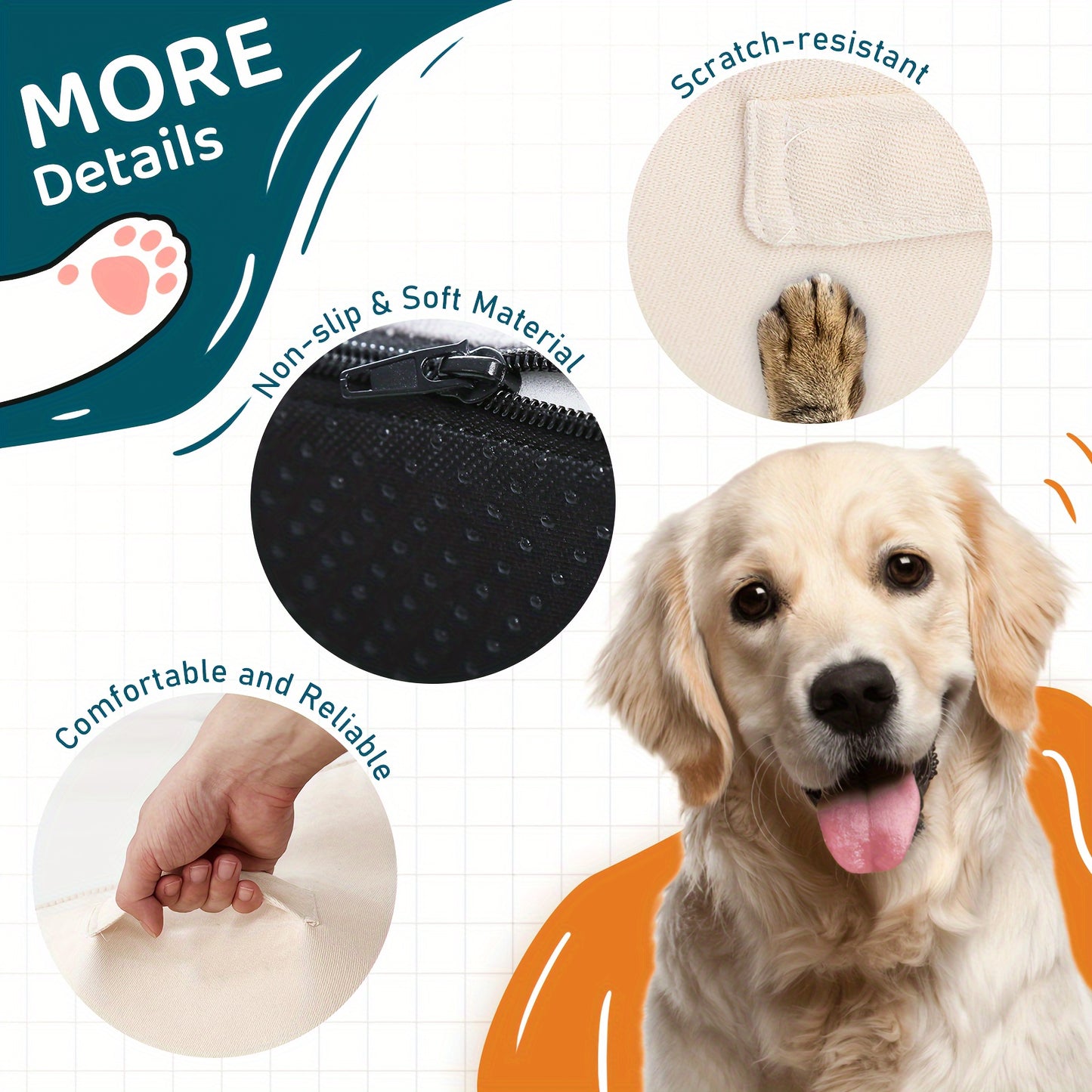 Marches pour Chien ou Chat – Escaliers Antidérapants 2/3/4 Marches, Housse Lavable, Aide à la Montée pour Animaux Âgés ou Blessés