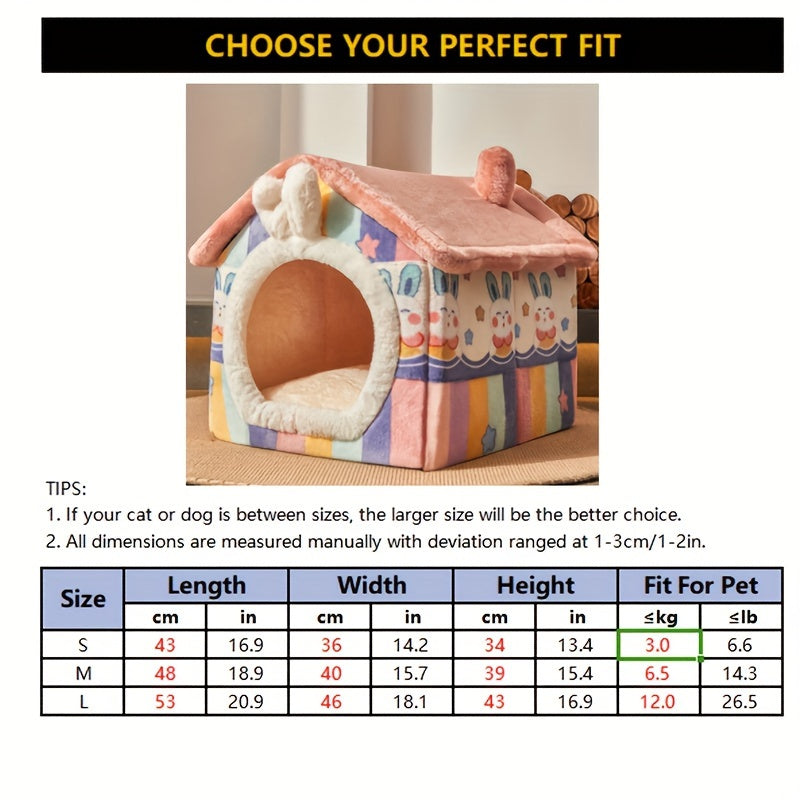 Niche Douillette 4 Saisons pour Chien – Lavable, Détachable et Ultra-Confortable avec Coussin Intégré