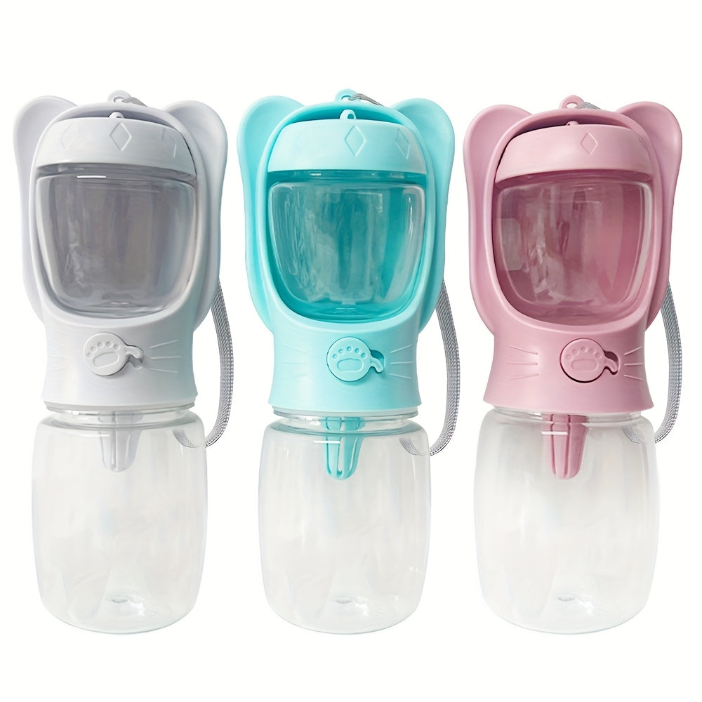 Gourde de Voyage 2-en-1 pour Chien et Chat – Distributeur d’Eau + Compartiment à Nourriture Intégré