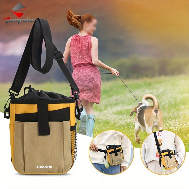 Sac Bandoulière Réglable pour Femme – Marque JUMAHE – Polyester de Qualité, Lavable en Machine, Uni avec Poche Zippée Avant – Idéal pour Friandises pour Animaux et Usage Quotidien