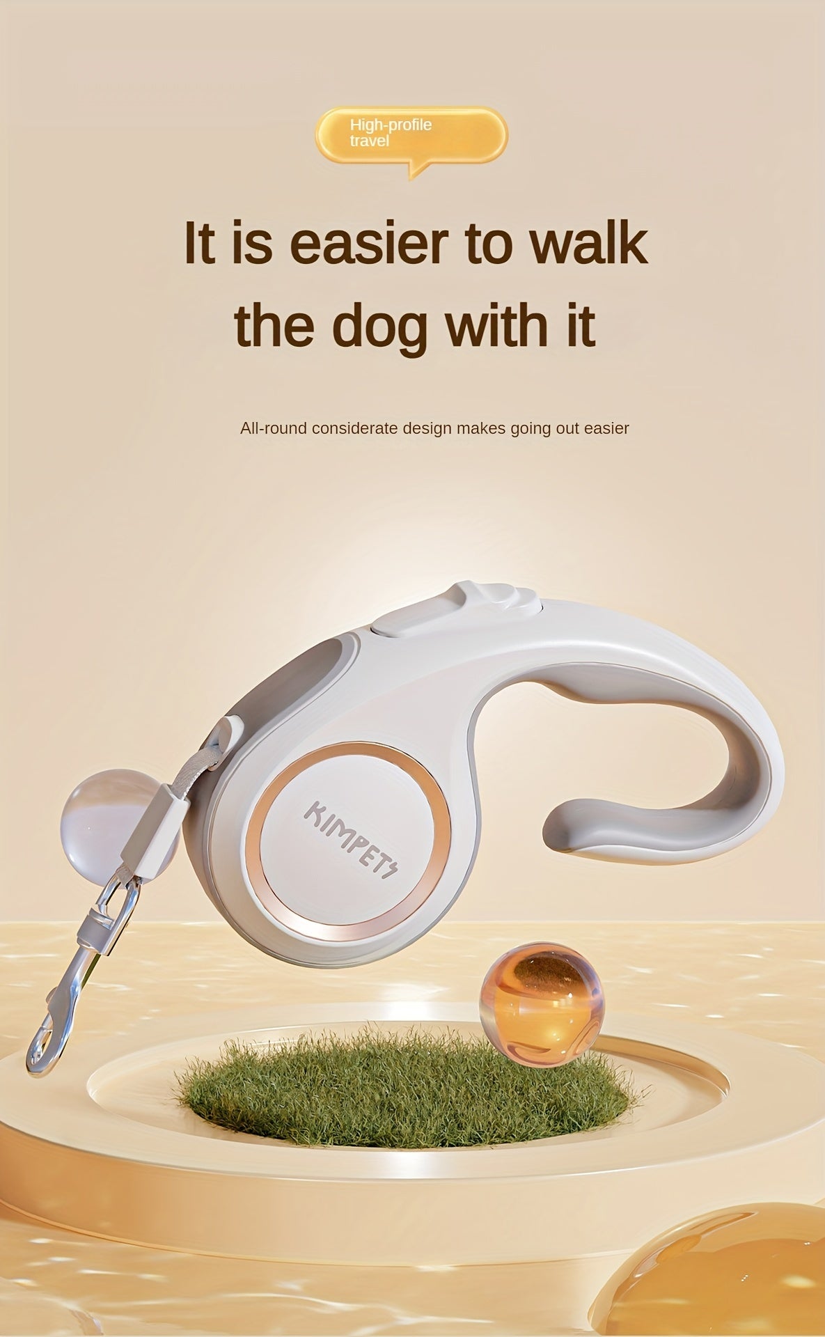 Laisse Rétractable Automatique pour Chien et Chat – 3 m / 5 m, Léger & Résistant, Parfait pour Promenades en Toute Liberté