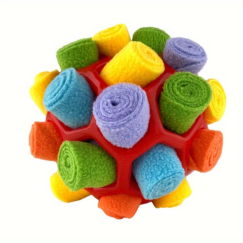 Jouet Interactif en Peluche pour Chien – Balle à Friandises, Jeu de Flair, Mâchouille & Nettoyage des Dents