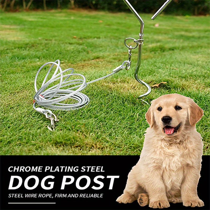 Piquet d’Ancrage en Acier Renforcé pour Chien – Fixation Sécurisée en Extérieur avec Design Tire-Bouchon