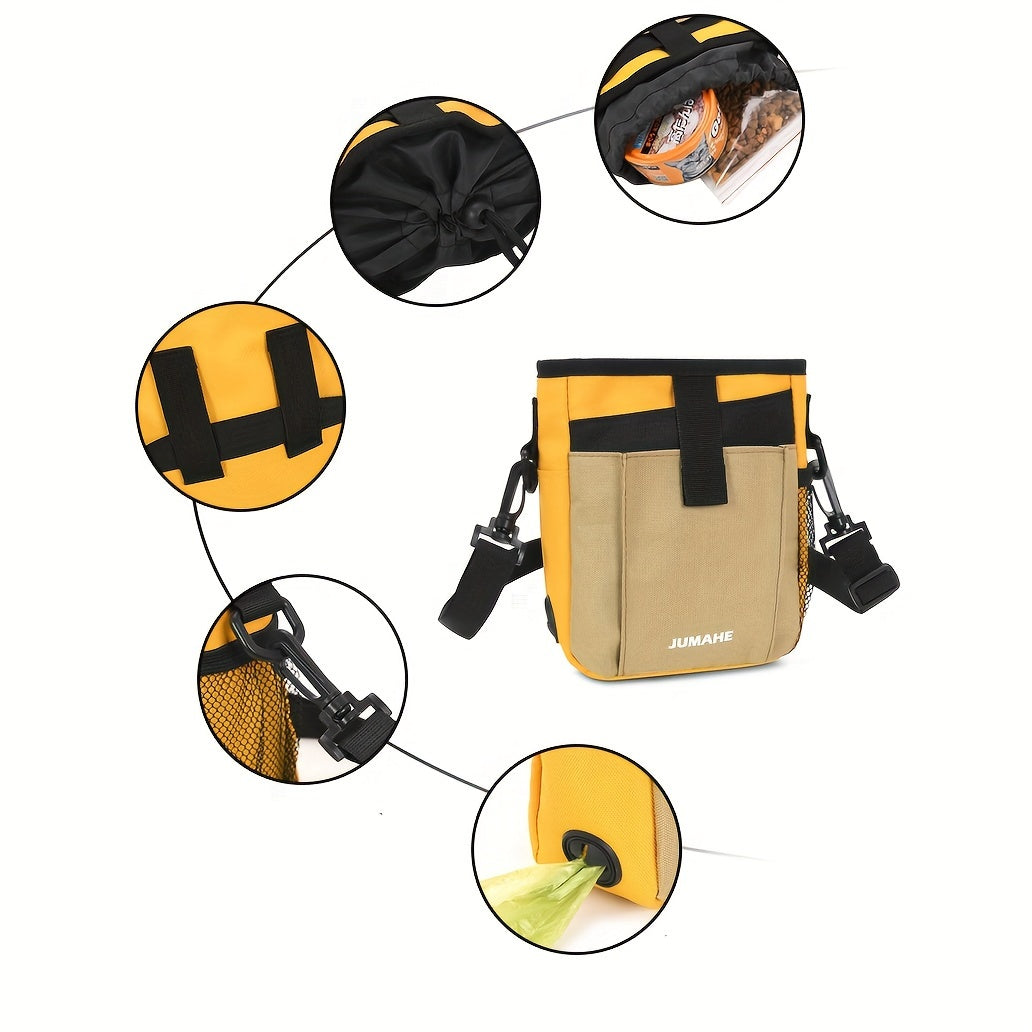 Sac Bandoulière Réglable pour Femme – Marque JUMAHE – Polyester de Qualité, Lavable en Machine, Uni avec Poche Zippée Avant – Idéal pour Friandises pour Animaux et Usage Quotidien