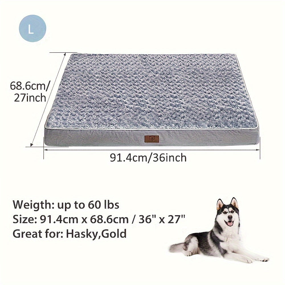 Lit Orthopédique Gris pour Chien – Canapé Matelassé à Mémoire de Forme avec Housse Imperméable Amovible