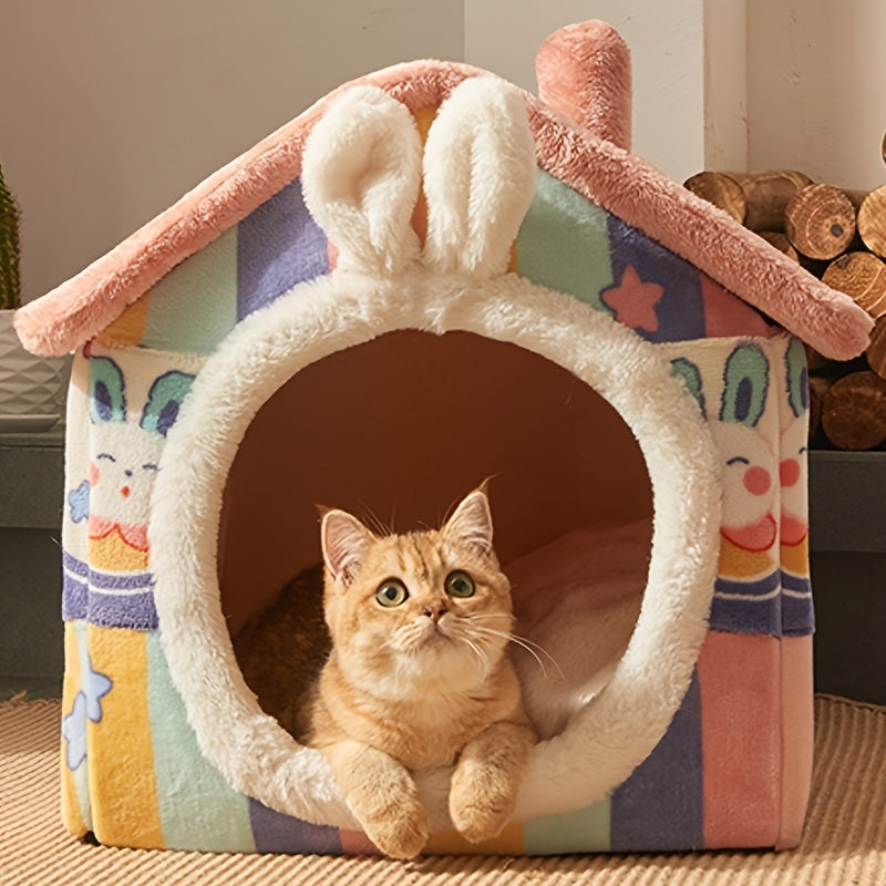 Niche Douillette 4 Saisons pour Chien – Lavable, Détachable et Ultra-Confortable avec Coussin Intégré