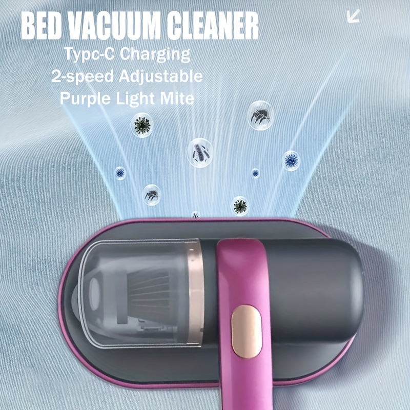 Aspirateur Anti-Acariens Compact – Stérilisation UV, Élimination Efficace des Poils d’Animaux, Poussière, Squames et Acariens – Idéal pour Matelas, Canapé, Tapis et Literie