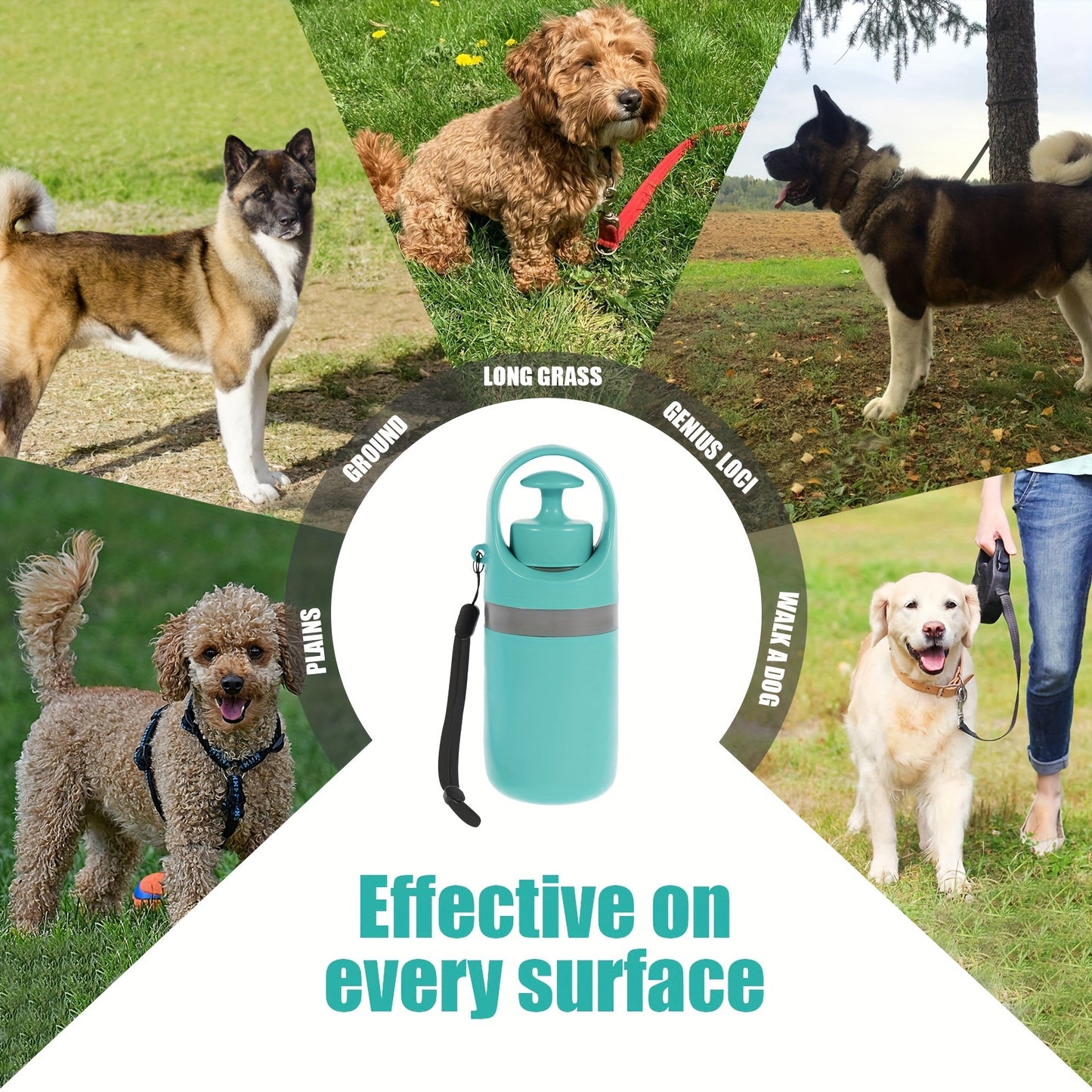 Ramasse-Crottes pour Animaux – Pelle Portable pour Déjections Canines – Distributeur Intégré – Accessoire d’Extérieur Pratique pour Chiens