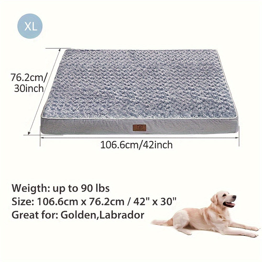 Lit Orthopédique Gris pour Chien – Canapé Matelassé à Mémoire de Forme avec Housse Imperméable Amovible