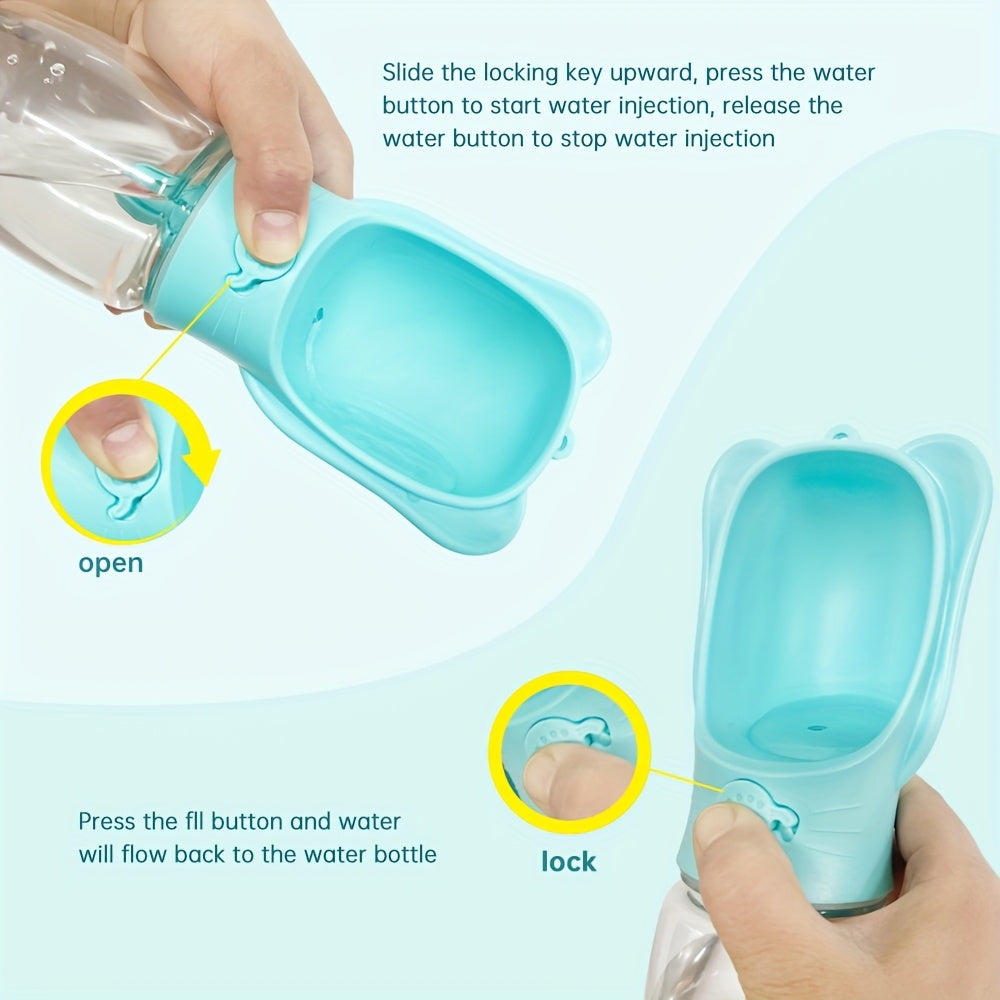 Gourde de Voyage 2-en-1 pour Chien et Chat – Distributeur d’Eau + Compartiment à Nourriture Intégré
