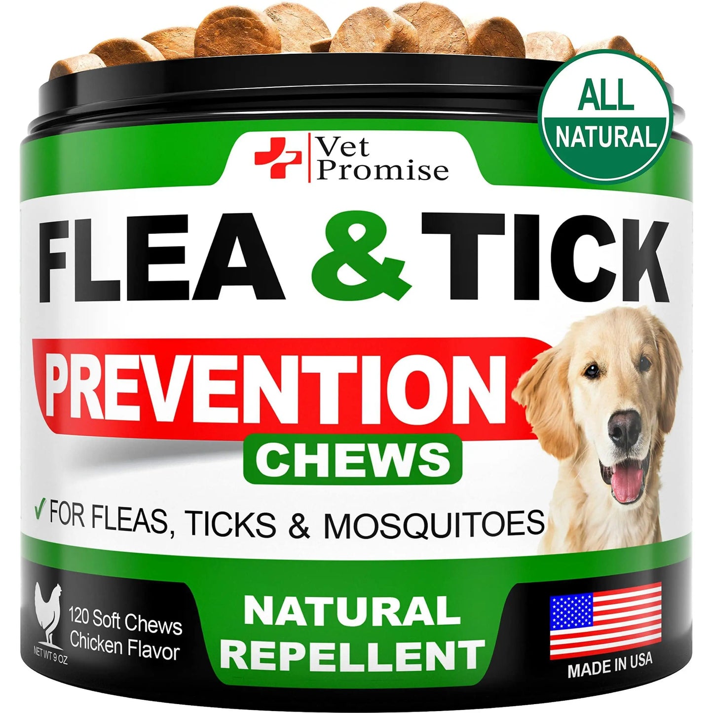 Prévention Anti-Puces et Tiques pour Chiens – Friandises Mâchables Naturelles – Traitement Oral Naturel Contre Puces et Tiques