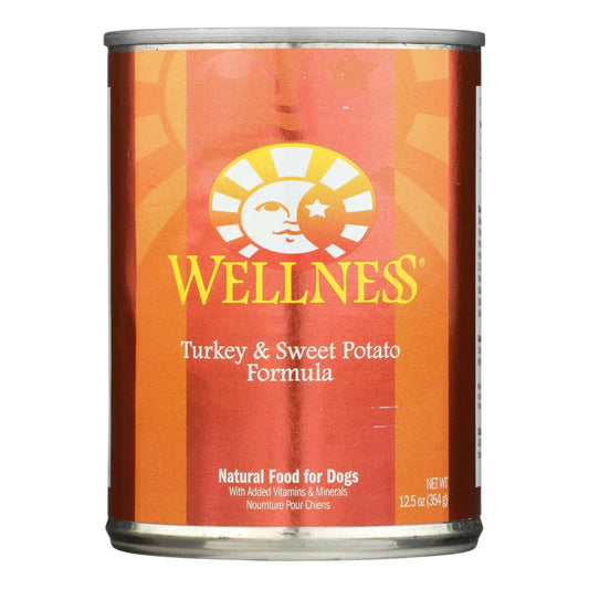 Nourriture Humide pour Chien – Recette Dinde & Patate Douce – Wellness Pet Products – Lot de 12 Boîtes de 354 g (12.5 oz)