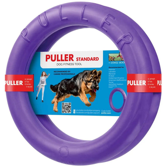 Anneaux de Jeu UD_Puller pour Chien – Jouet de Lancer et de Traction Extérieur pour Chiens Petits, Moyens et Grands – Balle Souple et Frisbee Flexible Inclus