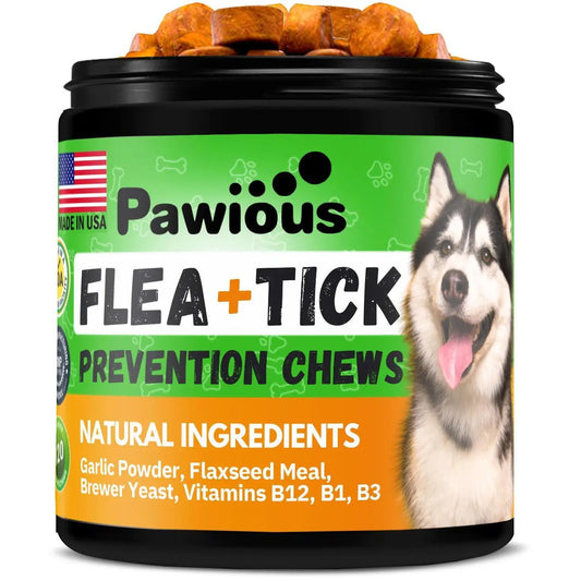 Complément Anti-Puces et Tiques Naturel pour Chien – Friandises à Mâcher Préventives – Protection Orale Naturelle contre Puces & Tiques