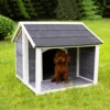 Livraison Rapide – Grande Niche pour Chien en Bois d’Extérieur, Étanche, Coupe-Vent et Chaude – Chenil Spacieux pour Chiots et Chiens Adultes
