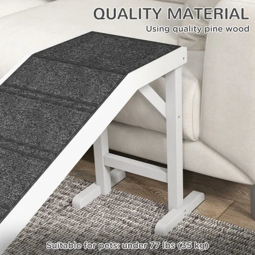 Rampe pour Lit de Chien FCJ – Avec Tapis Antidérapant et Plateforme Supérieure, Rampe d’Accès Sécurisée pour Animaux