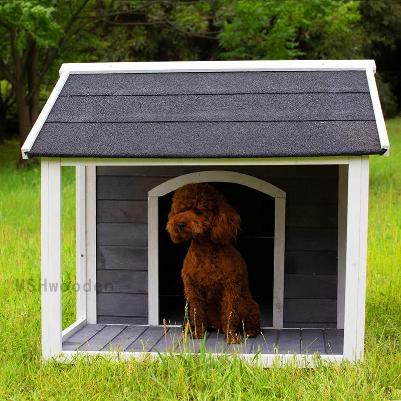 Livraison Rapide – Grande Niche pour Chien en Bois d’Extérieur, Étanche, Coupe-Vent et Chaude – Chenil Spacieux pour Chiots et Chiens Adultes