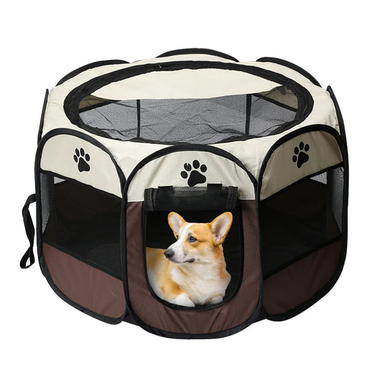 Parc Portable Octogonal pour Chiens – Tente Pliable pour Animaux, Maison Extérieure et Cage de Jeu pour Chiots, Chiens et Petits Animaux