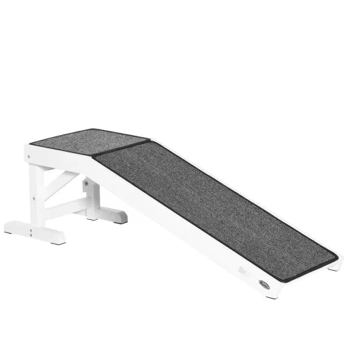 Rampe pour Chien FCJ avec Revêtement Antidérapant – Rampe d’Accès Élégante pour Lit ou Canapé avec Plateforme Supérieure
