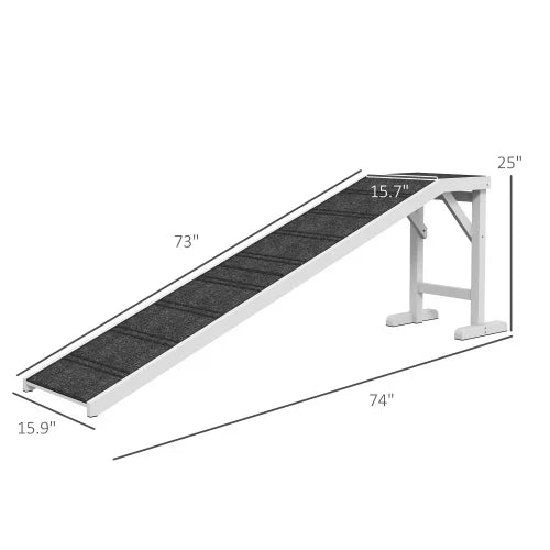 Rampe pour Lit de Chien FCJ – Avec Tapis Antidérapant et Plateforme Supérieure, Rampe d’Accès Sécurisée pour Animaux